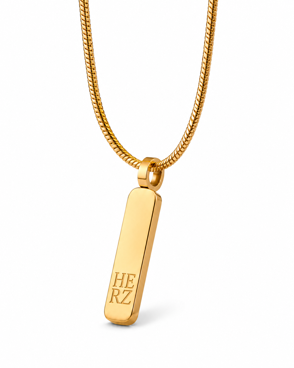 HERZ Tag Necklace – The Line Gold