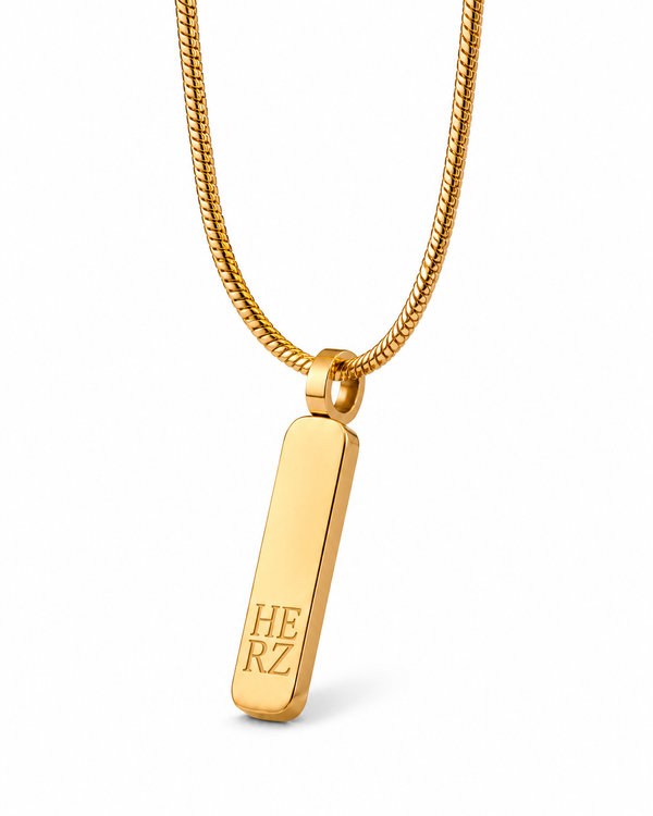 HERZ Tag Necklace – The Line Gold
