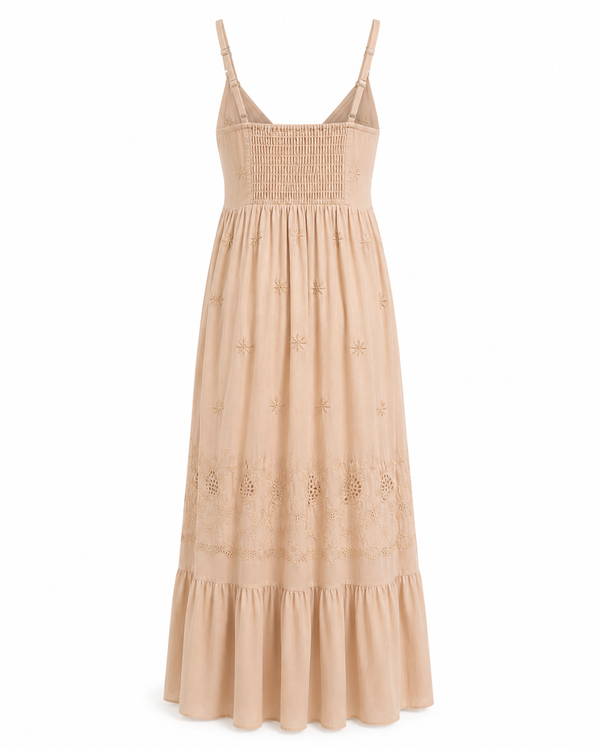 Embroidered Sand Dress