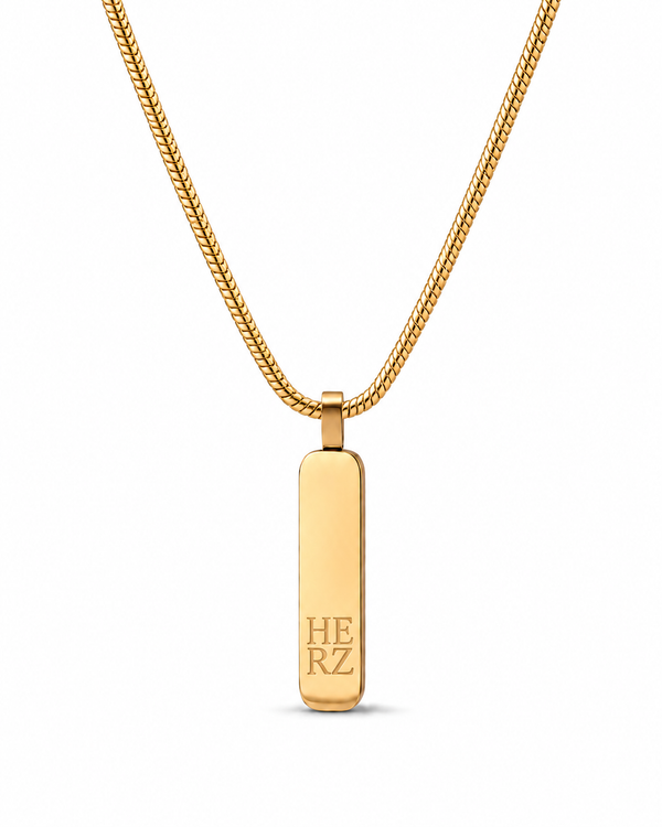 HERZ Tag Necklace – The Line Gold