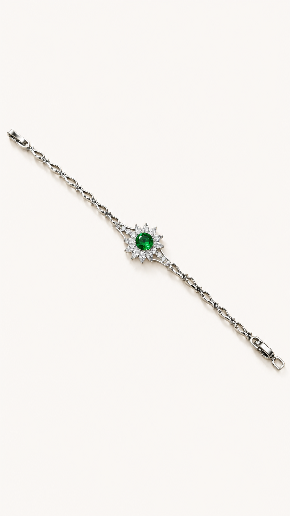 Emerald Star Bracelet - 925 Silver