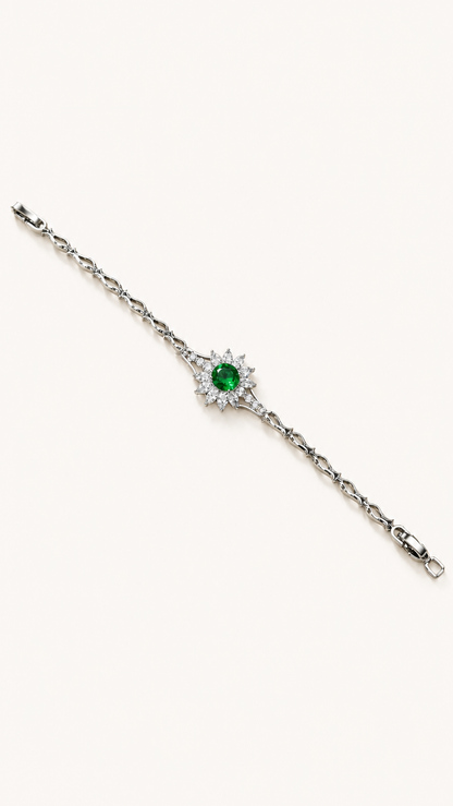 Emerald Star Bracelet - 925 Silver
