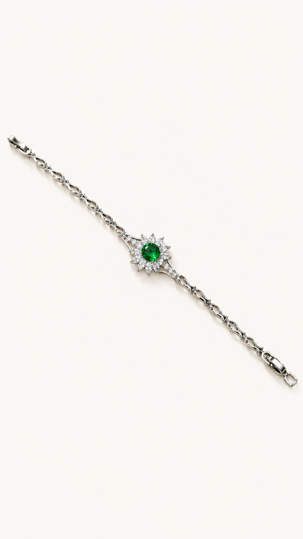 Emerald Star Bracelet - 925 Silver