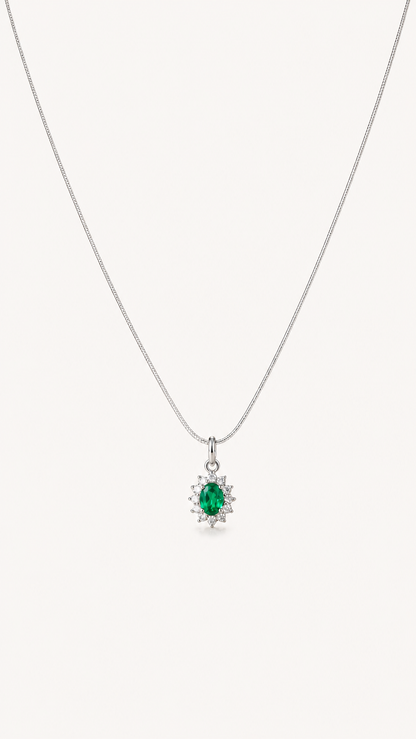 Emerald Necklace - 925 Silver