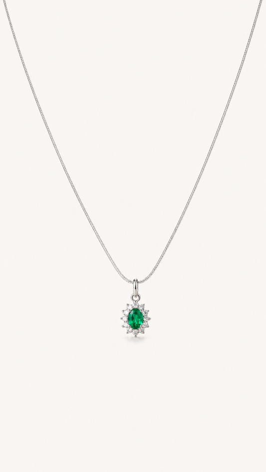 Emerald Necklace - 925 Silver