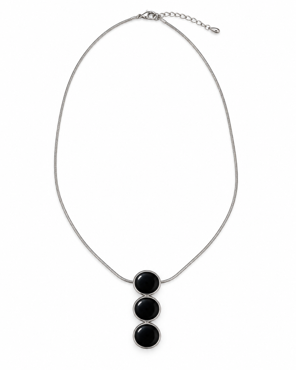 Collar Eclipse – Negro y Plateado