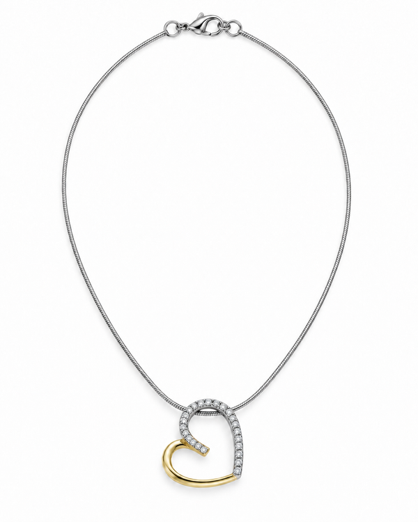 Collar Corazón Bicolor