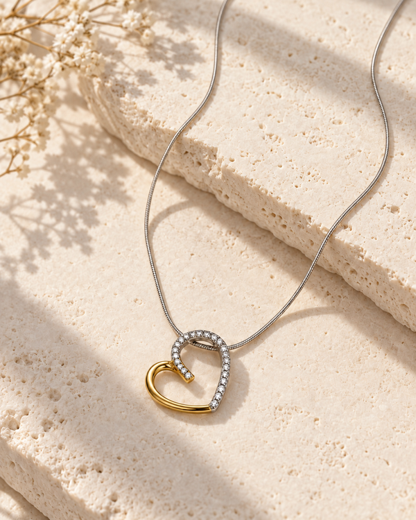 Collar Corazón Bicolor