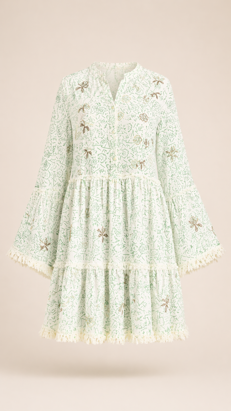 Ana Embroidered Green Dress