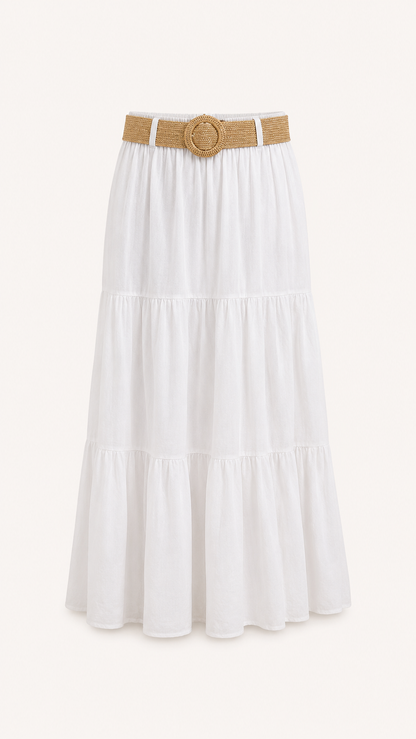 Alma - Belted Maxi Skirt